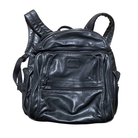 Tumi Alpha Brief Pack Backpack Genuine Leather Black Business